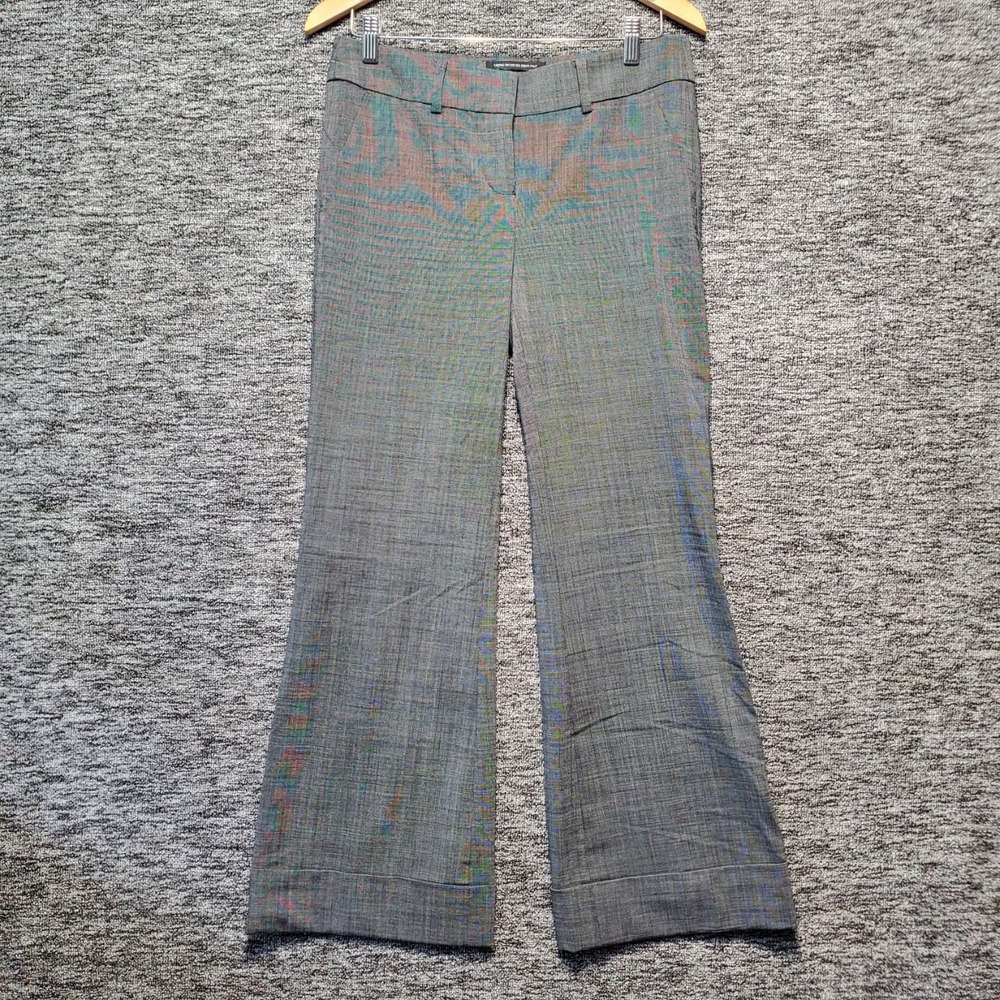 Bebe Trousers Women 6P Gray Wide Leg Italian Fabric Dress Pants Office Workwear